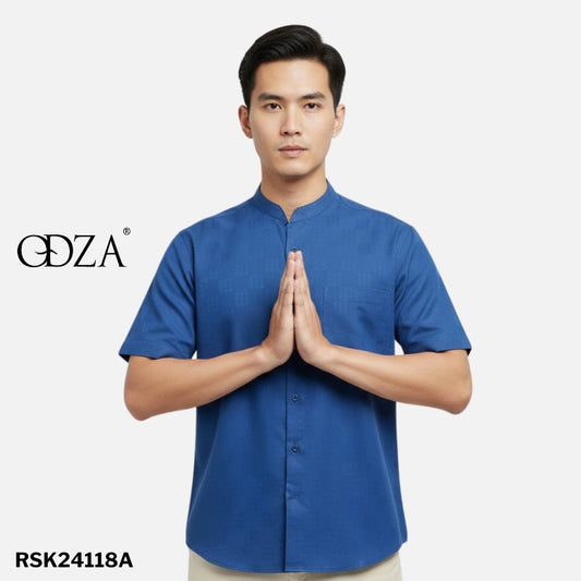 Odza Baju Koko Couple Bapak Anak Family Set Lengan Pendek Jumbo Smith Biru Muda