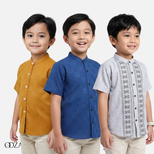 Odza Baju Koko Anak Laki Lengan Pendek Loony 2-12 Tahun