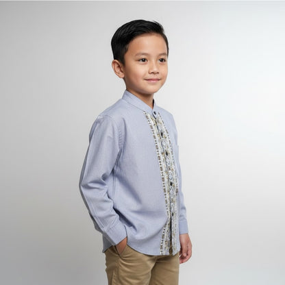 Odza Baju Koko Anak Laki-laki Lengan Panjang Kerah Shanghai Kemeja Muslim Cowok Keyvan 2-12 Tahun