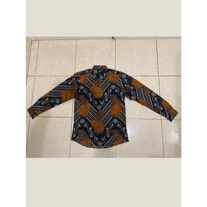 Odza Kemeja Batik Pria Lengan Panjang Batik Modern Slim Fit Solo Hitam Doadera