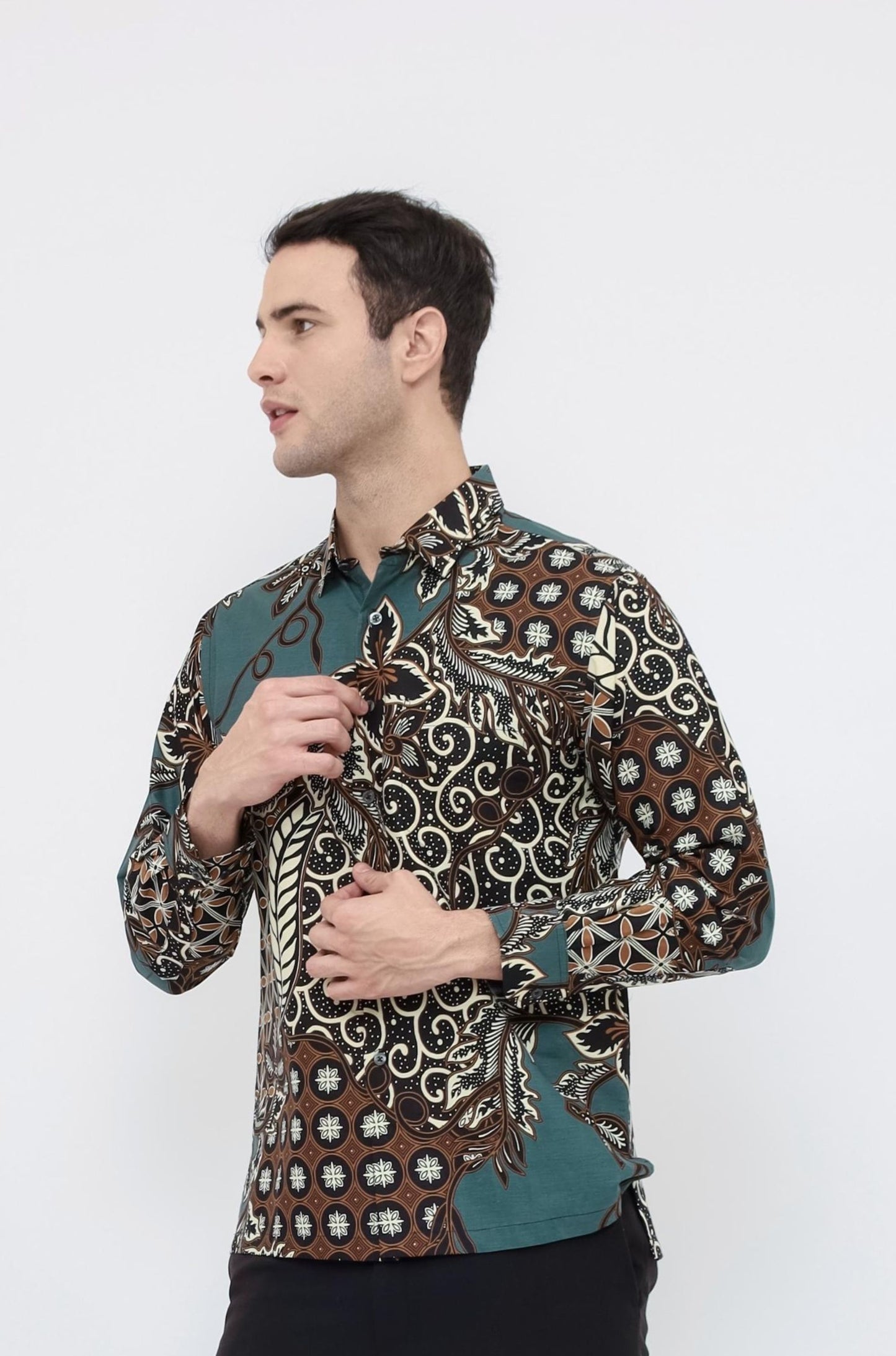 Odza Batik REGULAR FIT Kemeja Pria Lengan Panjang Modern Clarke