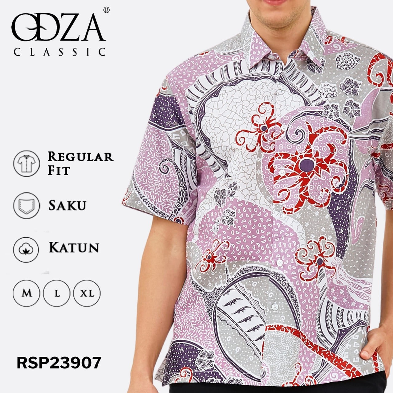 Odza Batik REGULAR FIT Kemeja Lengan Pendek Pria Arisanta