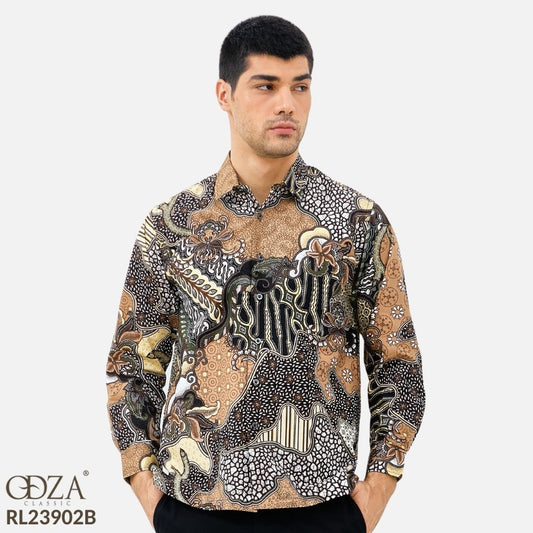 Odza Batik Regular Fit Kemeja Batik Pria Lengan Panjang Arianta