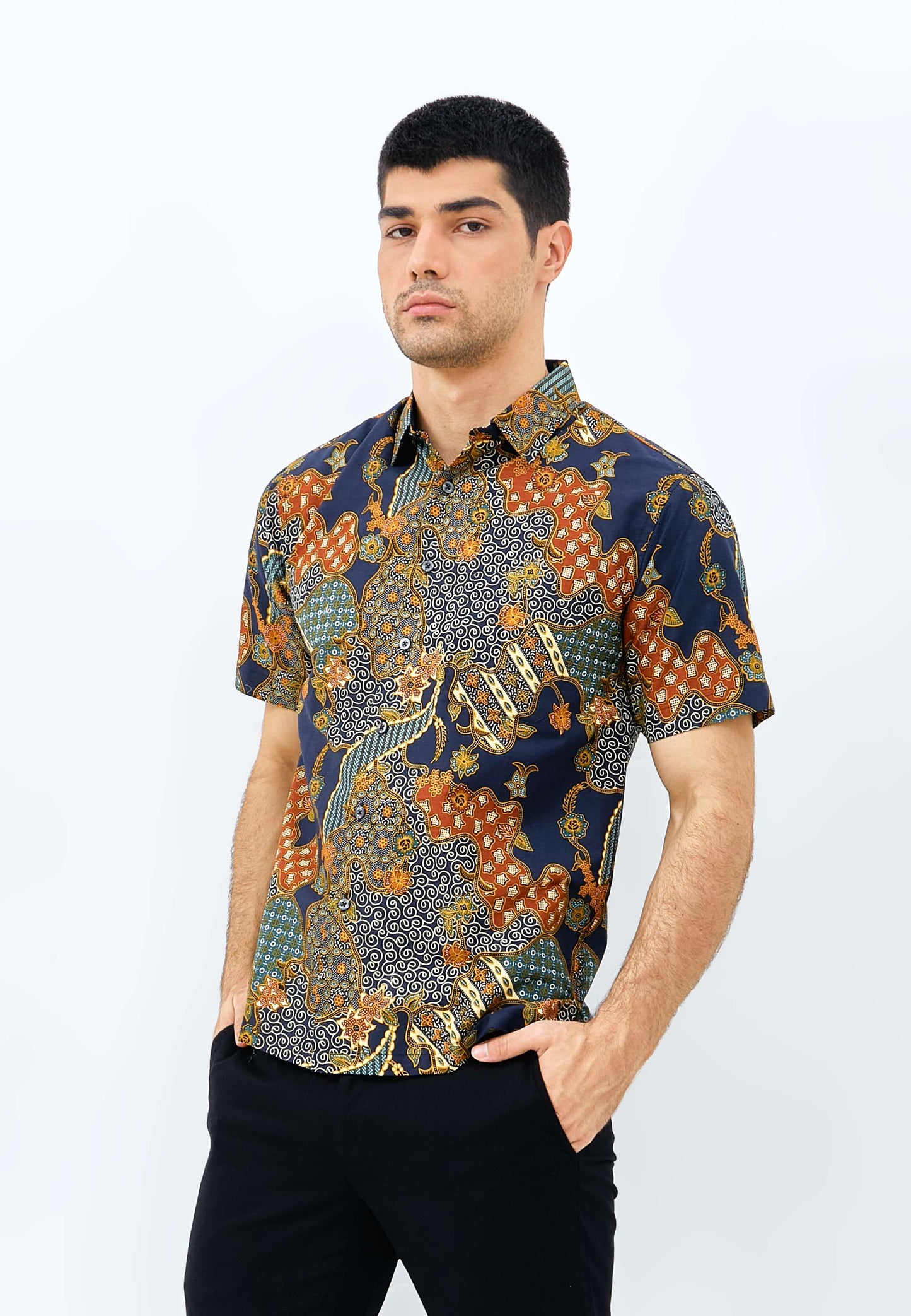 Odza Batik REGULAR FIT Kemeja Lengan Pendek Pria Biranta