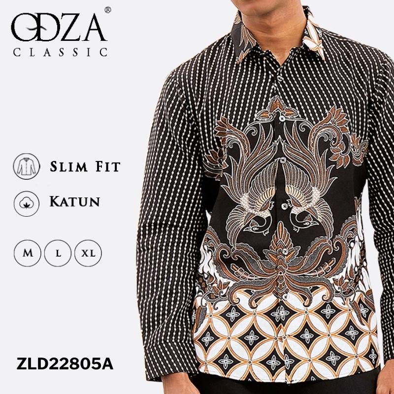 Odza Classic Kemeja Batik Slimfit Modern Pria Lengan Panjang Alikati