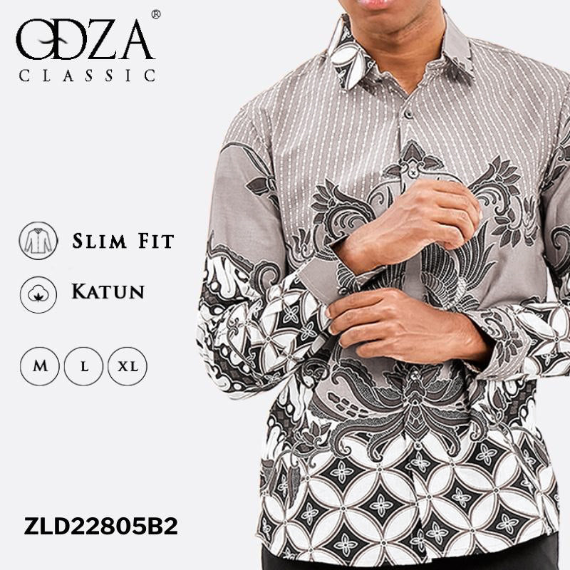 Odza Classic Kemeja Batik Slimfit Modern Pria Lengan Panjang Abilion