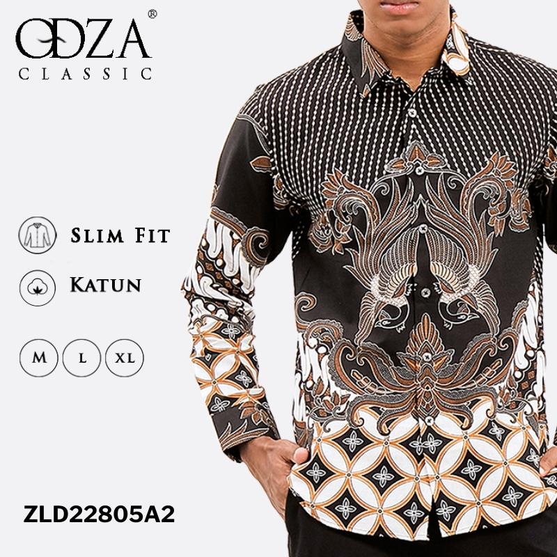 Odza Classic Kemeja Batik Slimfit Modern Pria Lengan Panjang Albayan