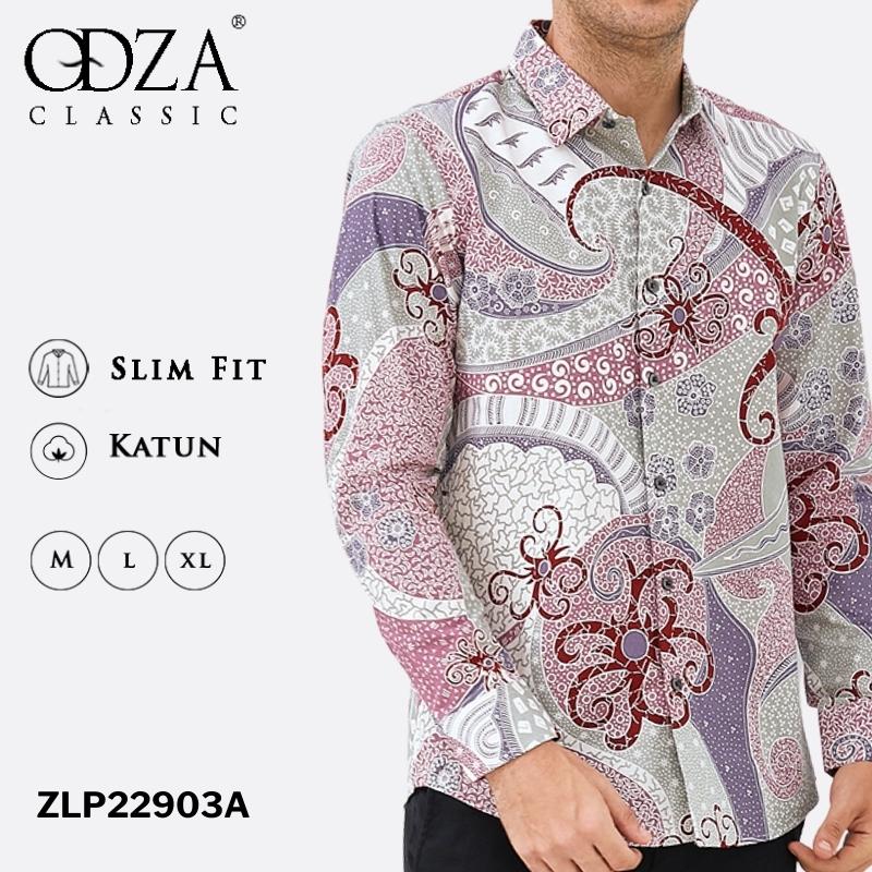 Odza Classic Kemeja Batik SLIMFIT Modern Pria Lengan Panjang Anjana