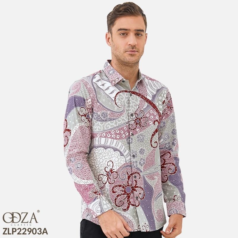 Odza Classic Kemeja Batik SLIMFIT Modern Pria Lengan Panjang Anjana