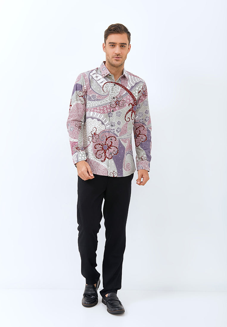 Odza Classic Kemeja Batik SLIMFIT Modern Pria Lengan Panjang Anjana