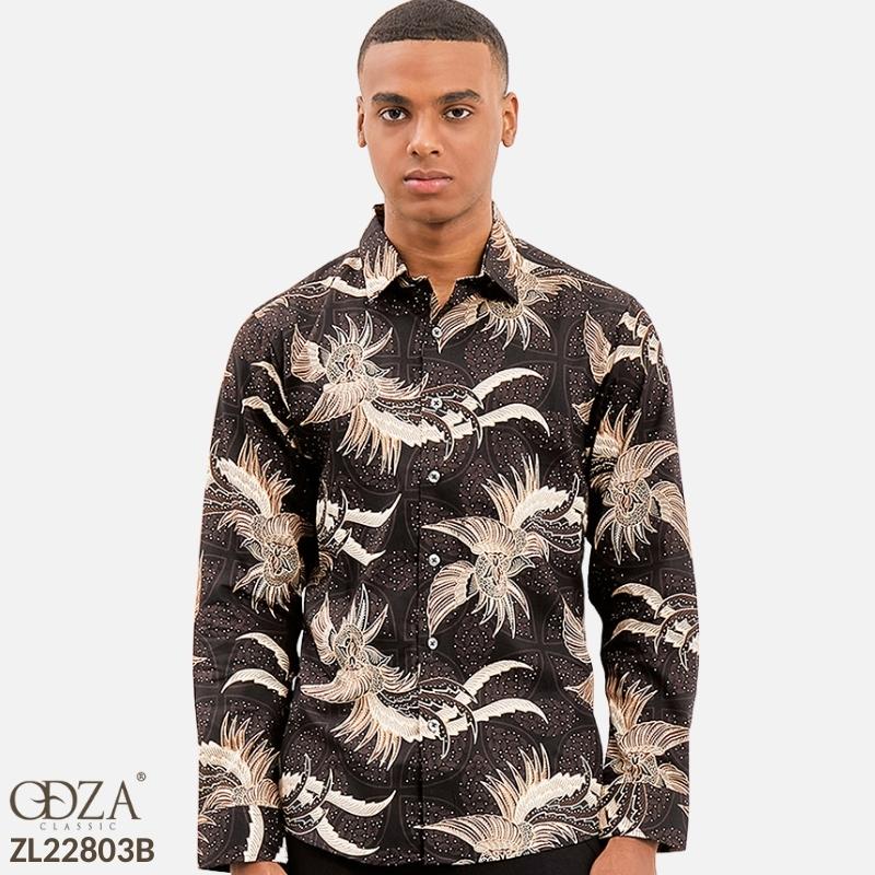 Odza Classic Kemeja Batik SLIMFIT Modern Pria Lengan Panjang Arsyana