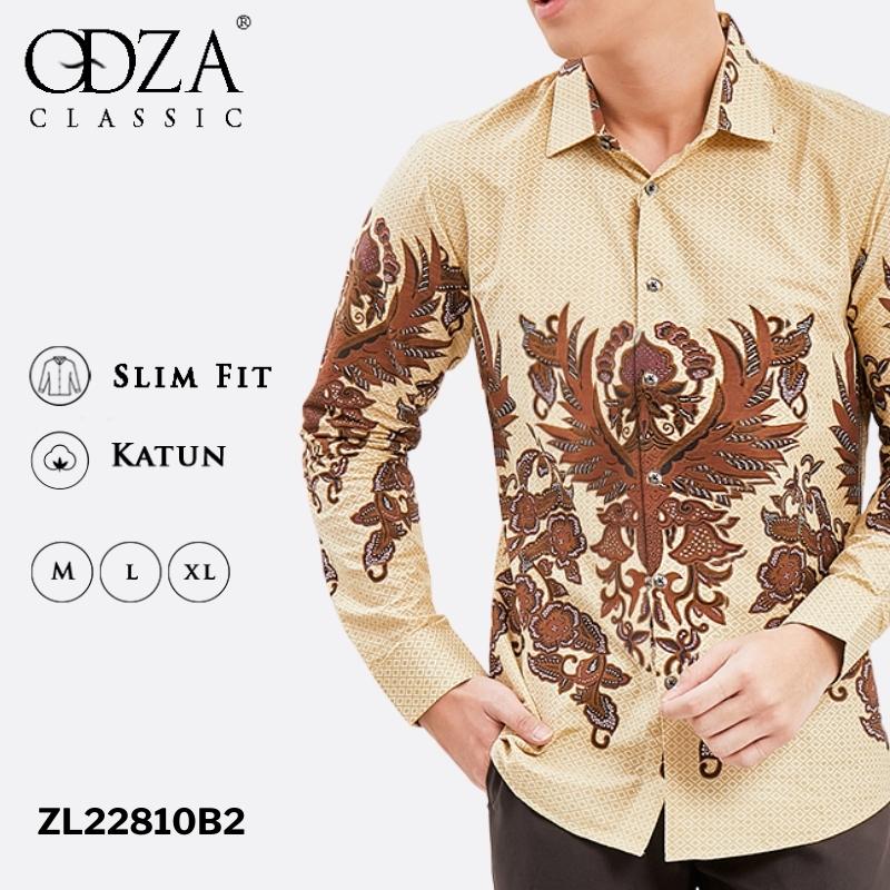 Odza Classic Kemeja Batik Slimfit Modern Pria Lengan Panjang Basmait