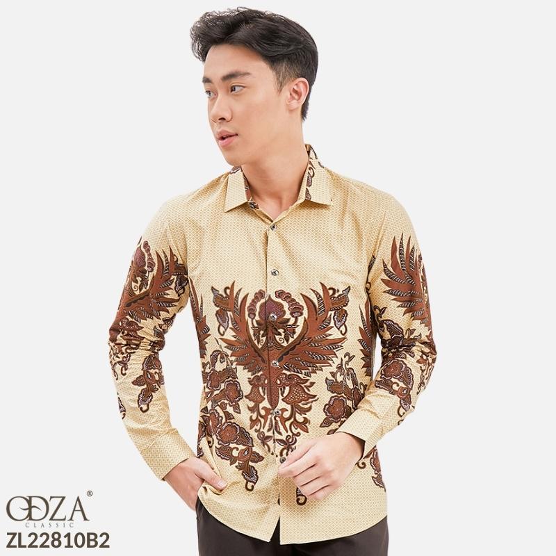 Odza Classic Kemeja Batik Slimfit Modern Pria Lengan Panjang Basmait