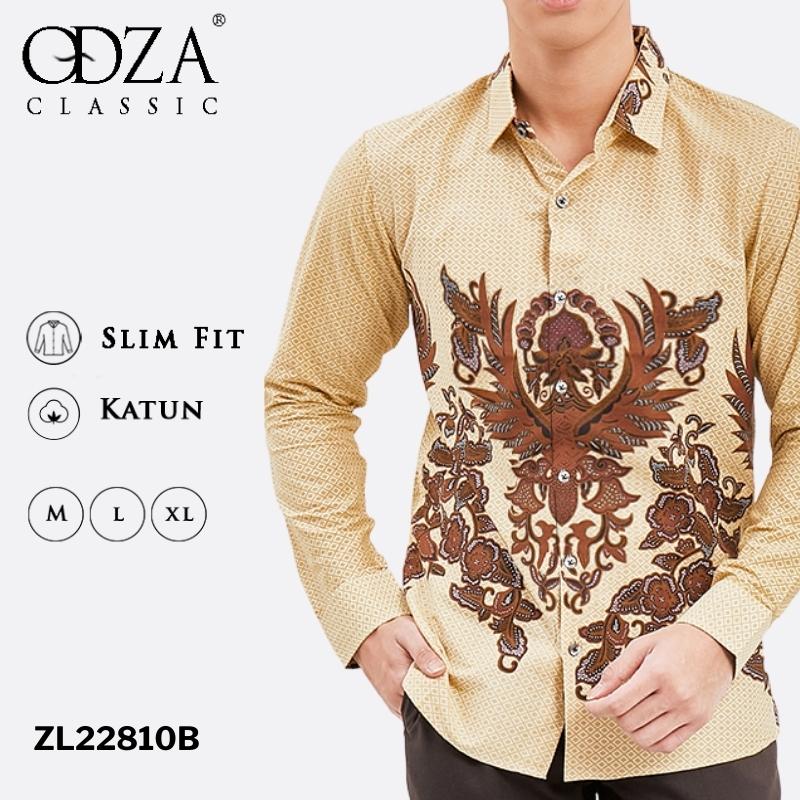 Odza Classic Kemeja Batik Slimfit Modern Pria Lengan Panjang Baluni