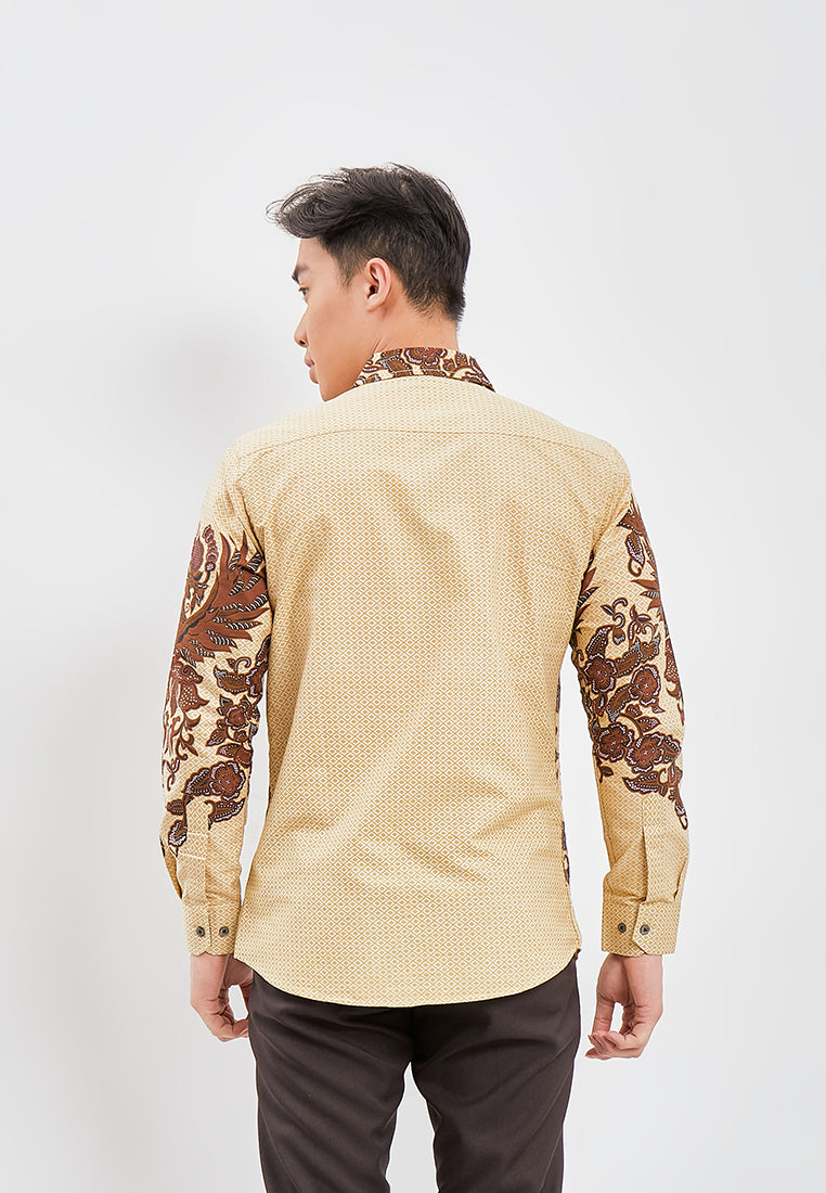 Odza Classic Kemeja Batik Slimfit Modern Pria Lengan Panjang Basmait