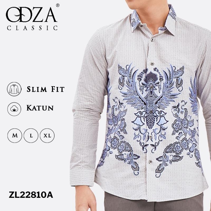 Odza Classic Kemeja Batik Slimfit Modern Pria Lengan Panjang Camisna