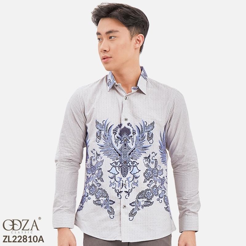 Odza Classic Kemeja Batik Slimfit Modern Pria Lengan Panjang Camisna