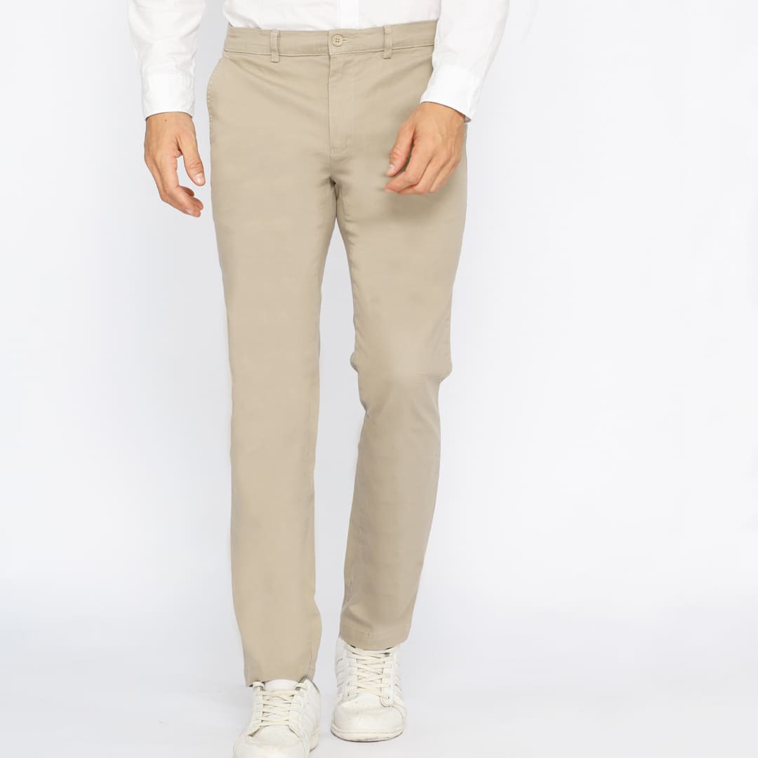 ODZA Classic Celana Panjang Slimfit Chino Formal Katun Pria Cokelat Khaki