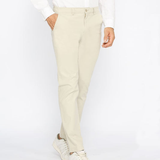 ODZA Classic Celana Panjang Slimfit Chino Formal Katun Pria Cream