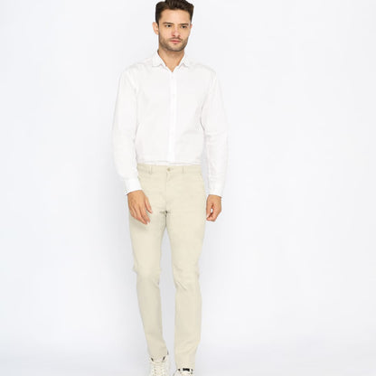 ODZA Classic Celana Panjang Slimfit Chino Formal Katun Pria Cream