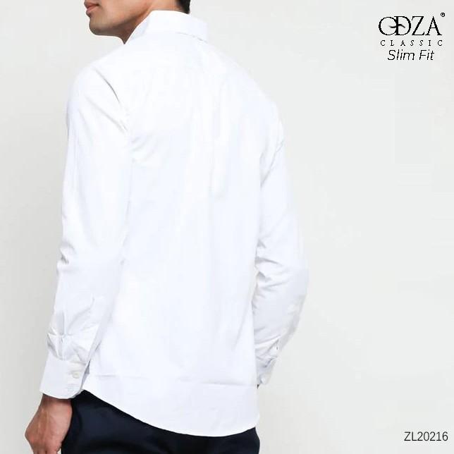 Odza Classic Kemeja SLIMFIT Lengan Panjang Pria Polos Putih