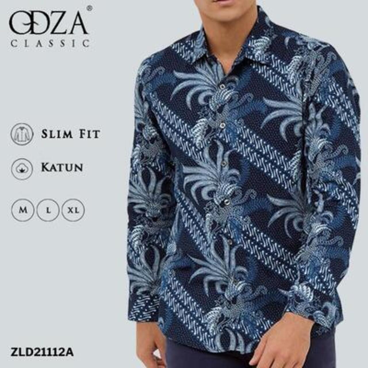 Odza Classic Kemeja Batik Lengan Panjang Slim Fit Alifah