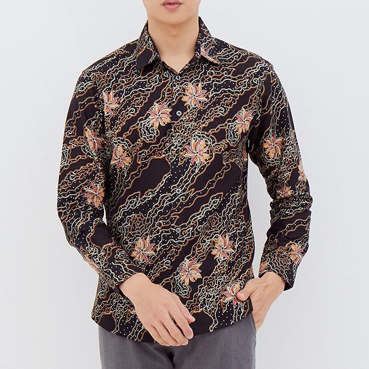 Odza Classic Kemeja Batik Lengan Panjang Slim Fit Ansara