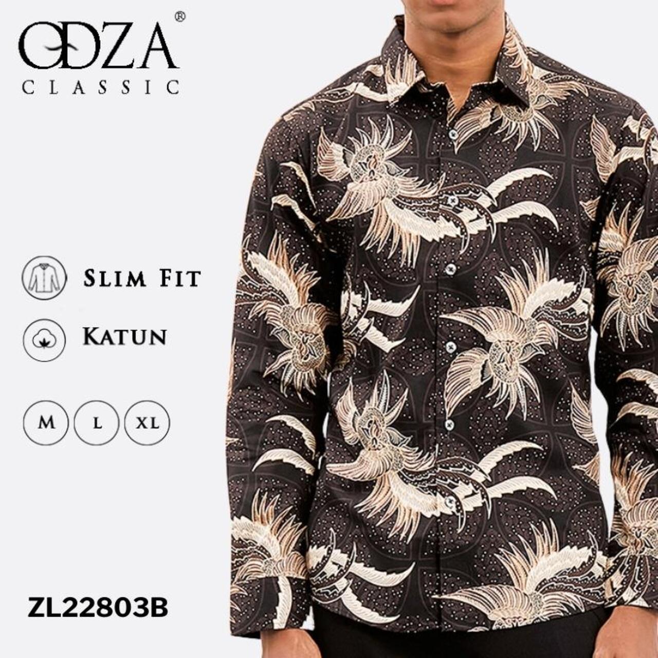 Odza Classic Kemeja Batik SLIMFIT Modern Pria Lengan Panjang Arsyana