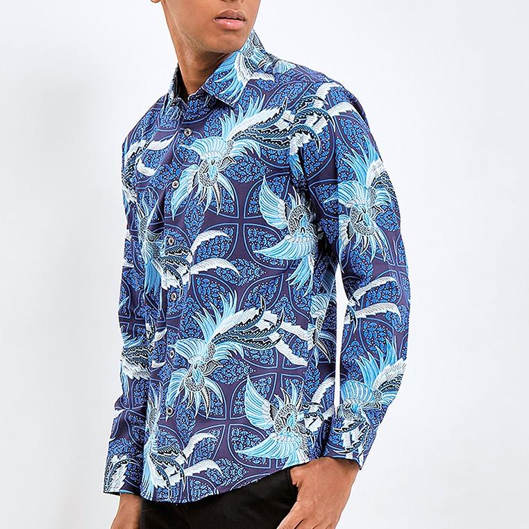 Odza Classic Kemeja Batik Slimfit Modern Pria Lengan Panjang Ayudisha