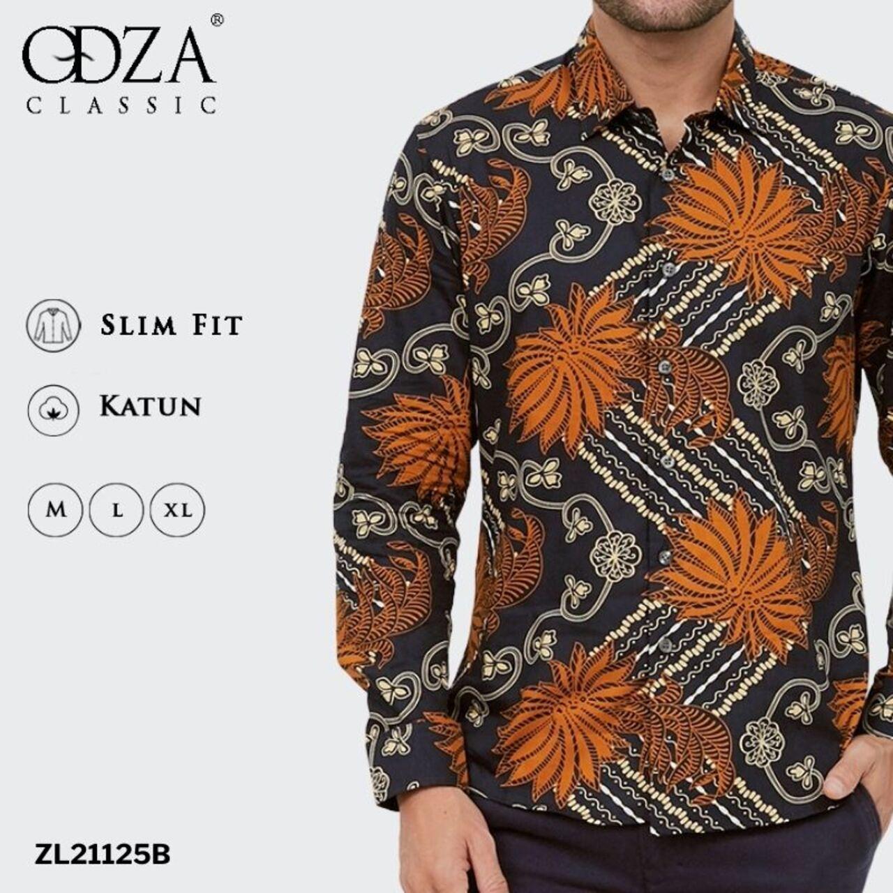 Odza Classic Kemeja Batik Lengan Panjang Slim Fit Alikazi