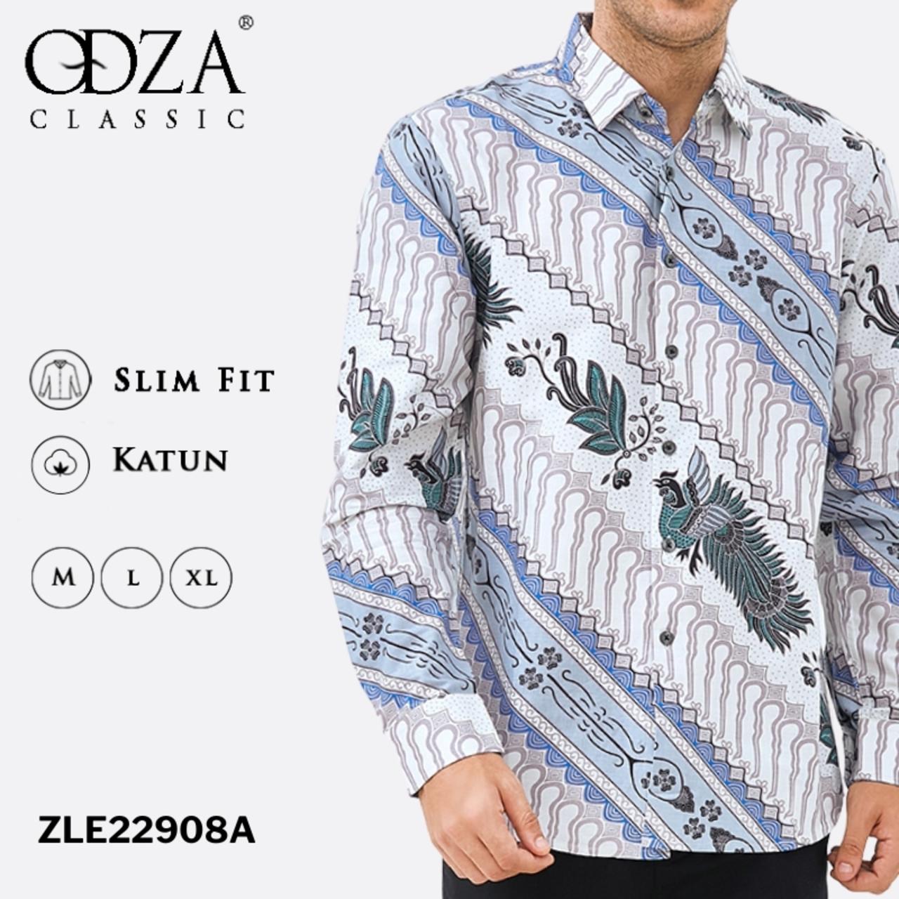 Odza Classic Kemeja Batik Slimfit Modern Pria Lengan Panjang Bagrabik