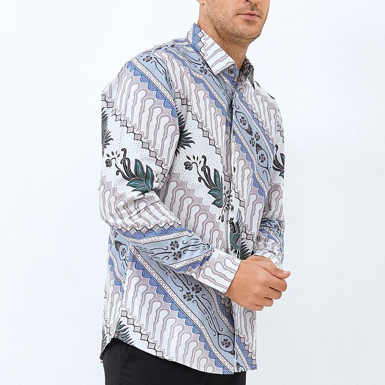 Odza Classic Kemeja Batik Slimfit Modern Pria Lengan Panjang Bagrabik