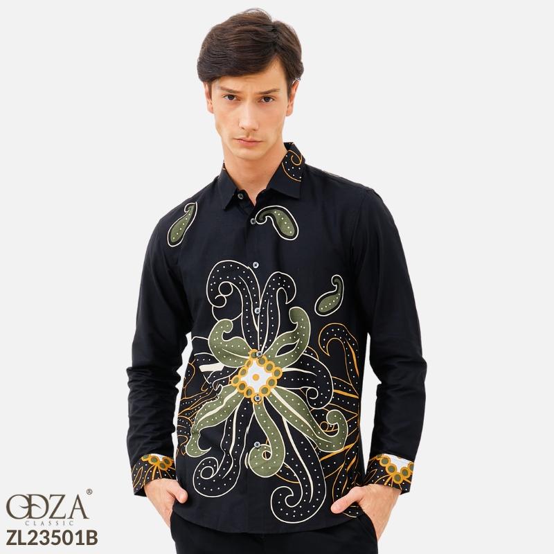 Odza Classic Kemeja Batik Slimfit Pria Lengan Panjang Arsyanendra