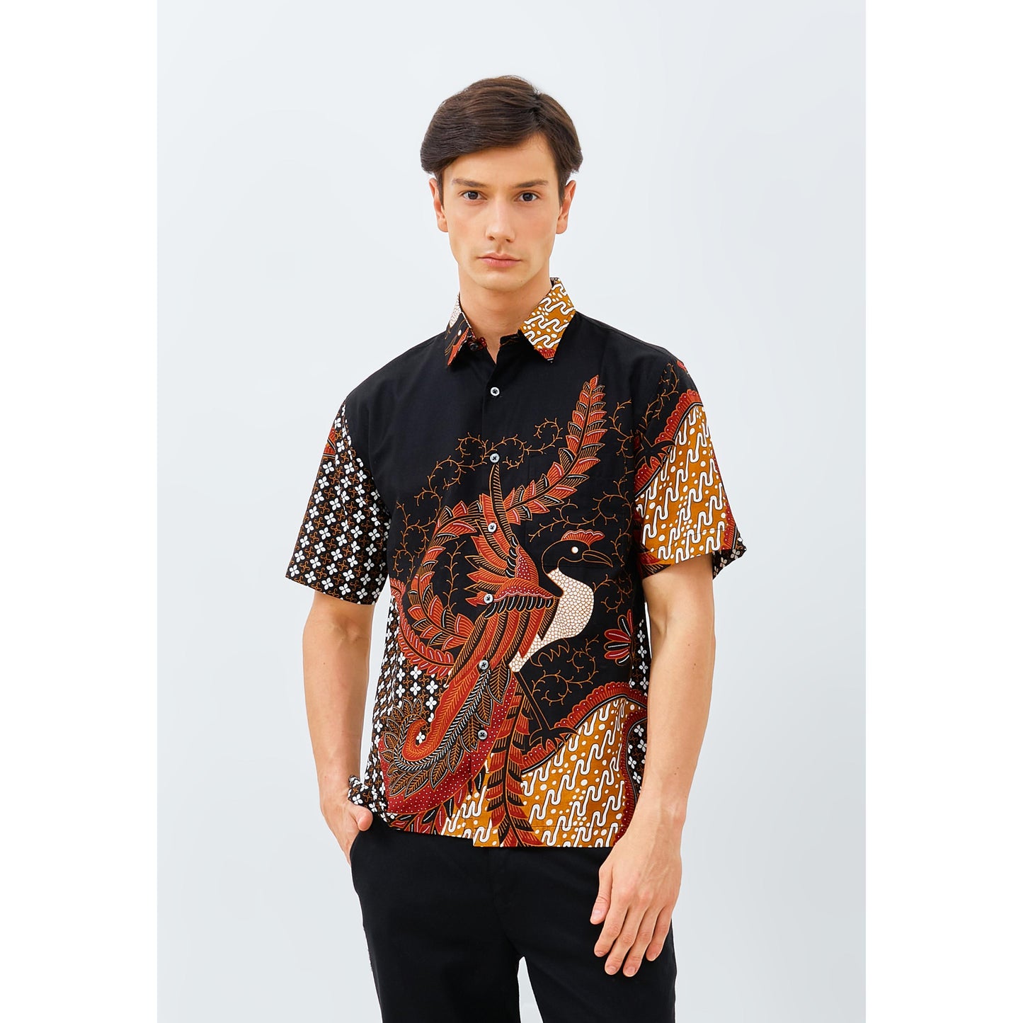 Odza Baju Kemeja Batik Lengan Pendek Regular Fit Pria Dewasa Modern Chandrakanta