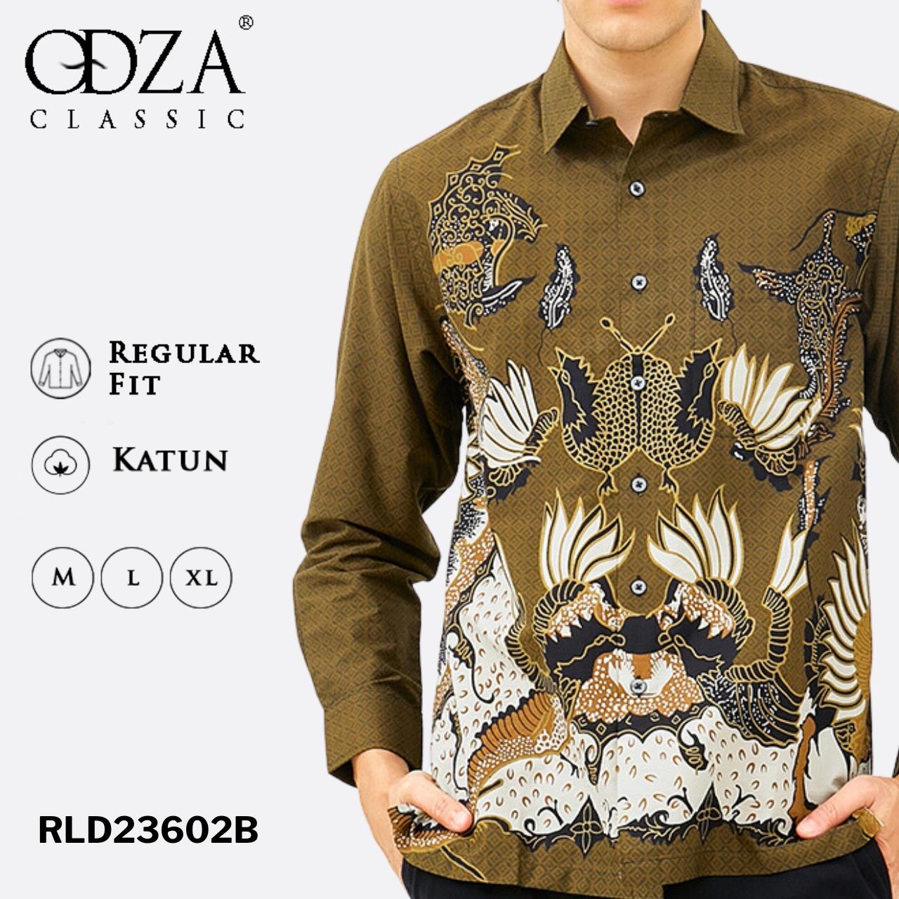 ODZA Batik Regular Fit Kemeja Lengan Panjang Pria Katun Barseta