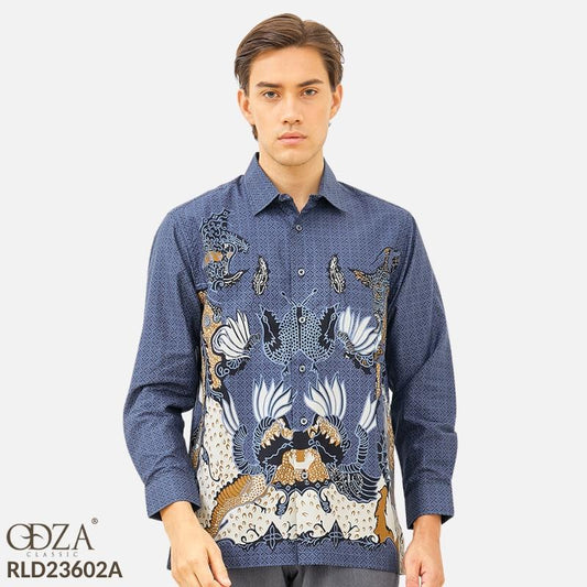 ODZA Batik Regular Fit Kemeja Lengan Panjang Pria Katun Baskara