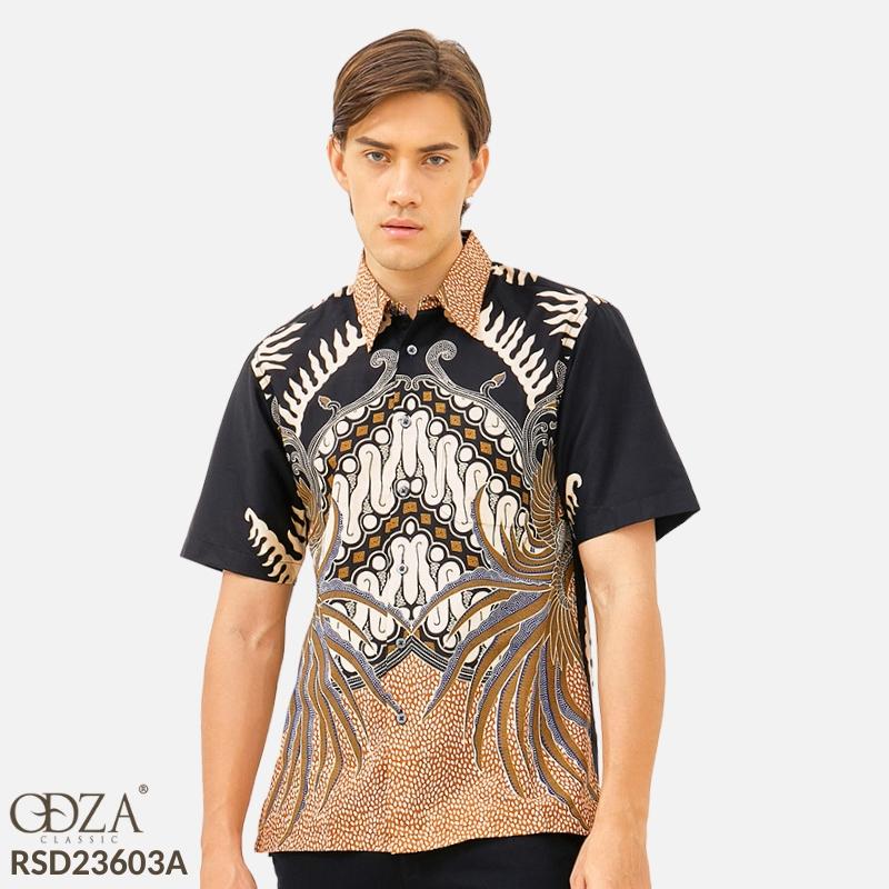 ODZA Batik Regular Fit Kemeja Lengan Pendek Pria Cartakara