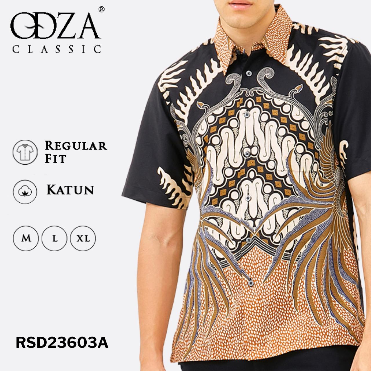 ODZA Batik Regular Fit Kemeja Lengan Pendek Pria Cartakara