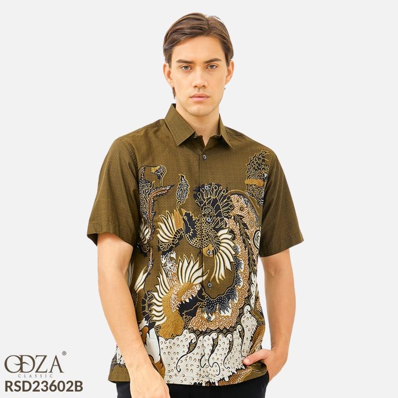 ODZA Batik Regular Fit Kemeja Lengan Pendek Pria Cabuna