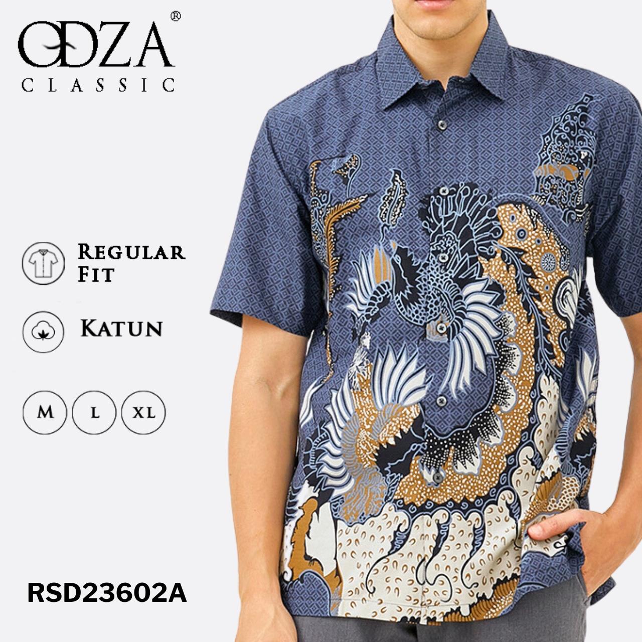 ODZA Batik Regular Fit Kemeja Lengan Pendek Pria Chandrakanta