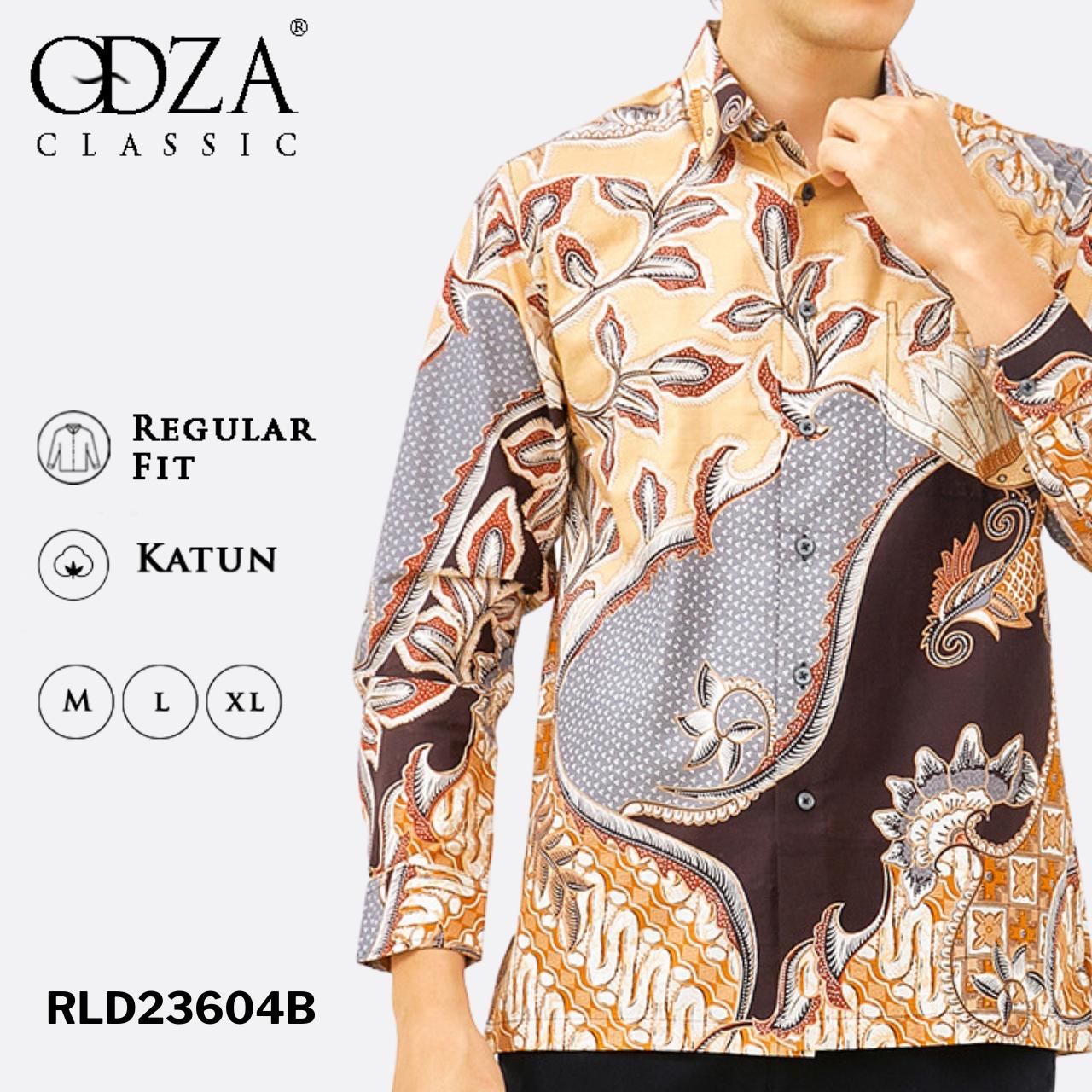 ODZA Batik Regular Fit Kemeja Lengan Panjang Pria Katun Bakarta