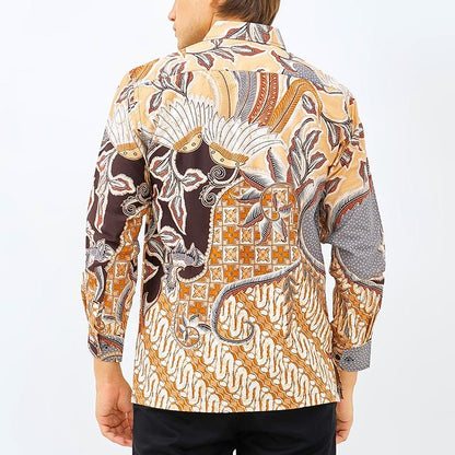ODZA Batik Regular Fit Kemeja Lengan Panjang Pria Katun Bakarta