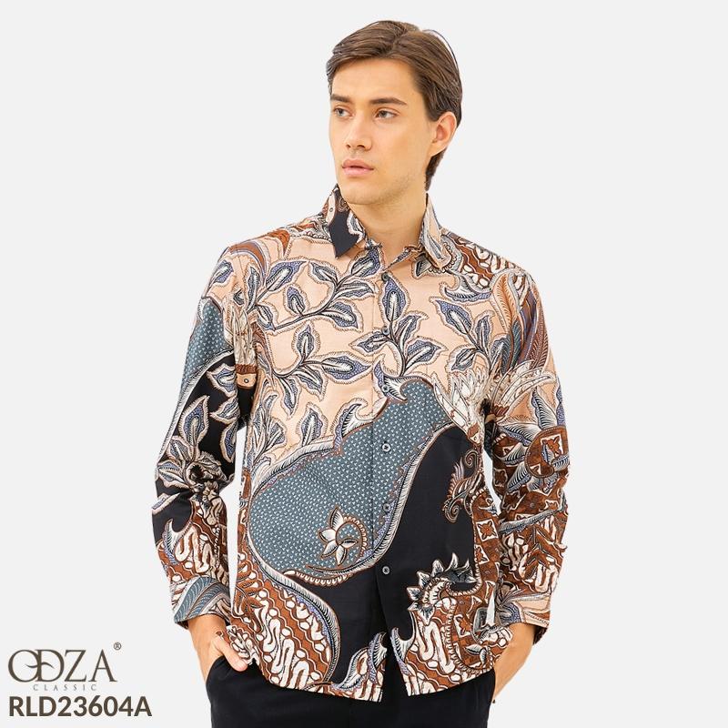 ODZA Batik Regular Fit Kemeja Lengan Panjang Pria Katun Bametu