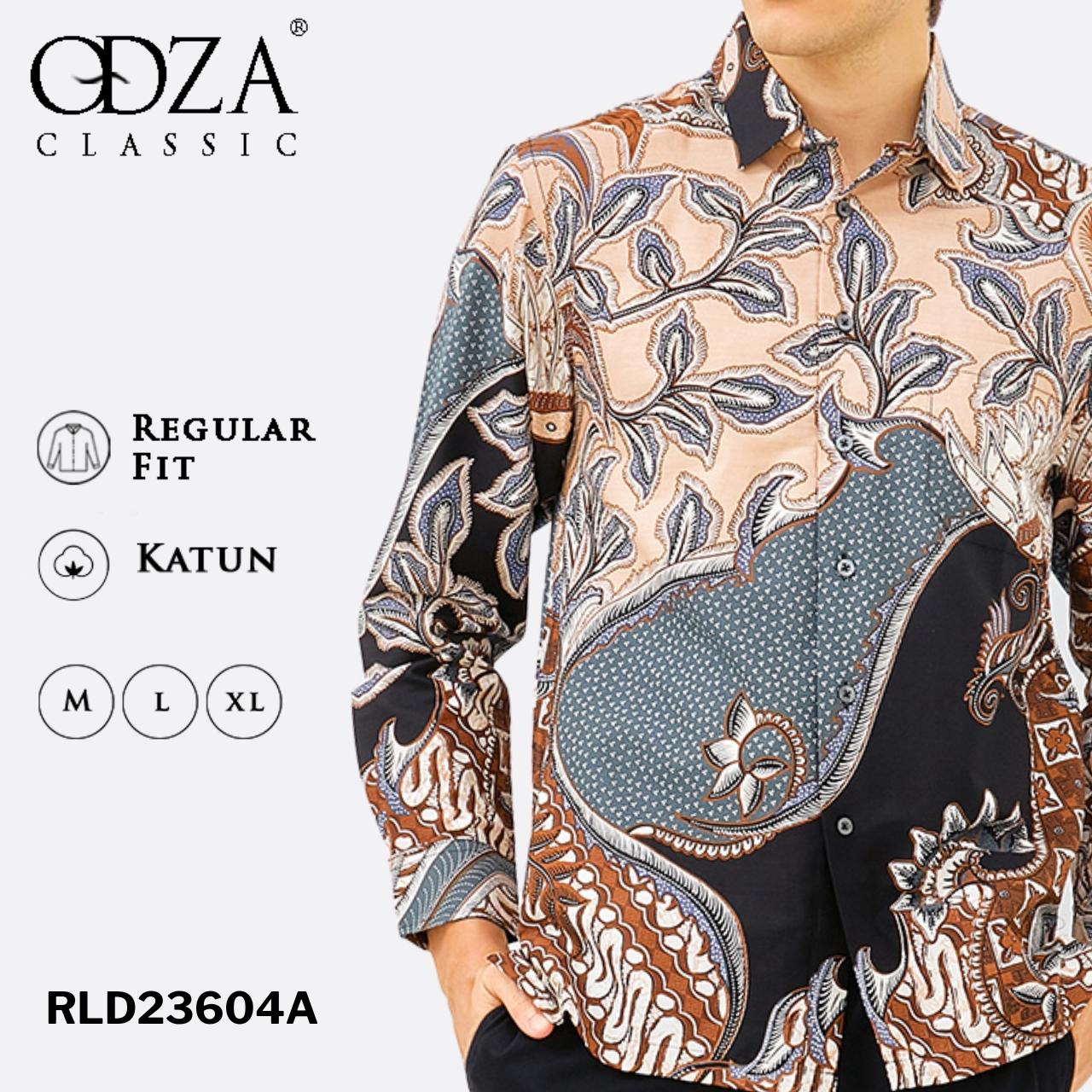 ODZA Batik Regular Fit Kemeja Lengan Panjang Pria Katun Bametu