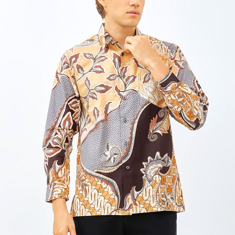 ODZA Batik Regular Fit Kemeja Lengan Panjang Pria Katun Bakarta