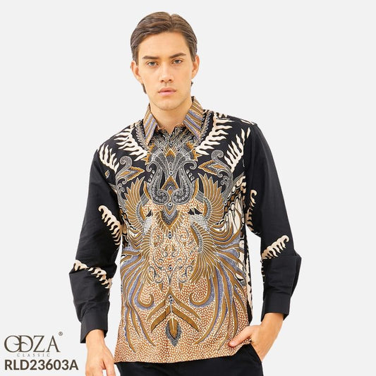 ODZA Batik Regular Fit Kemeja Lengan Panjang Pria Katun Betukar