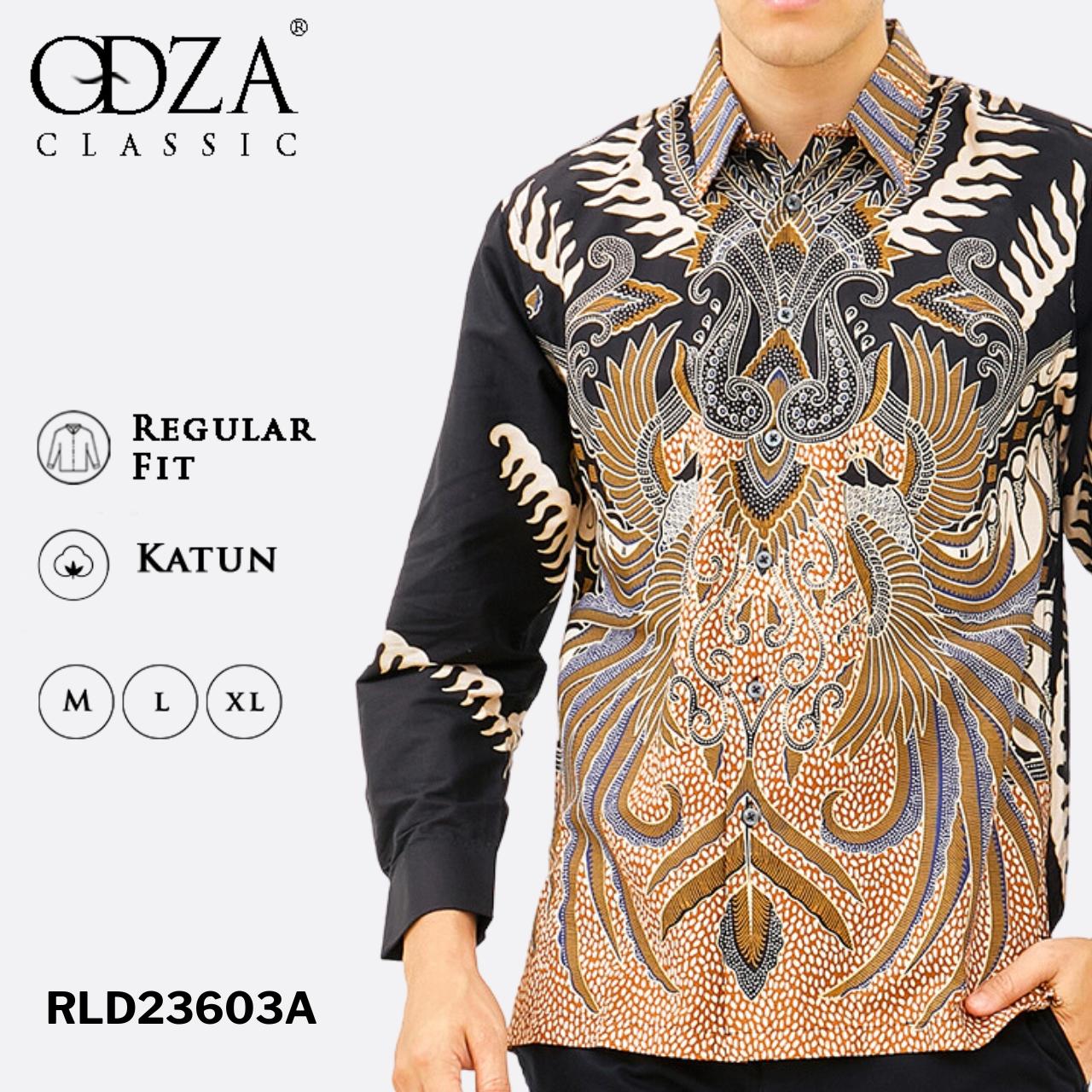 ODZA Batik Regular Fit Kemeja Lengan Panjang Pria Katun Betukar