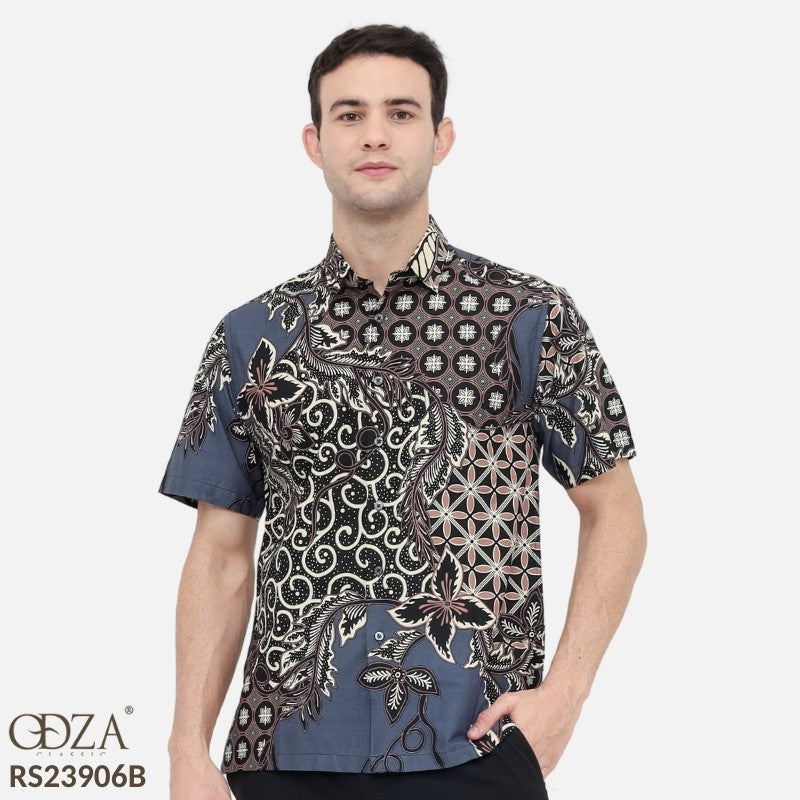 Odza Batik REGULAR FIT Kemeja Lengan Pendek Pria Mahadevan