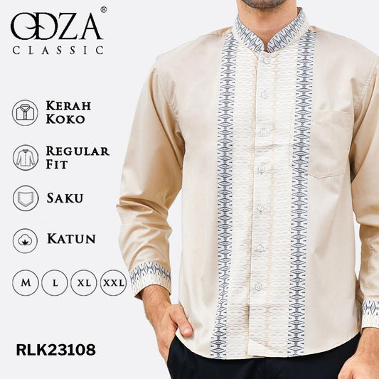 Odza Baju Koko Pria Lengan Panjang Modern Reguler Fit Jumbo Gifari