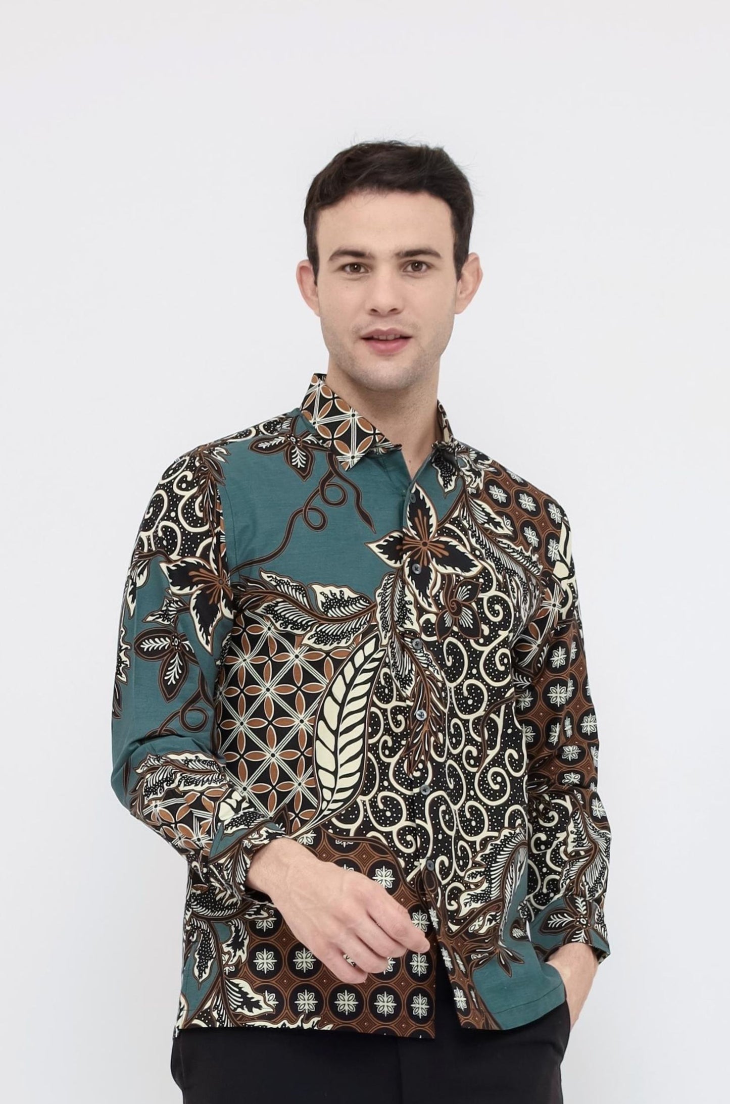 Odza Batik REGULAR FIT Kemeja Pria Lengan Panjang Modern Clarke